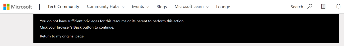 Access denied error message